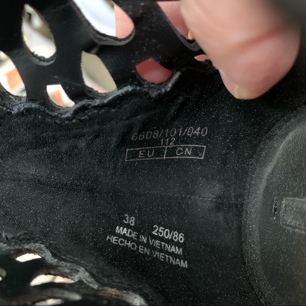 Zara black openwork wraparound lace up high heel sandals - Picture 12 of 12